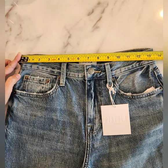 NWT Pistola Presley High Rise Relaxed Roller denim Jeans Anthropologie - Picture 11 of 11